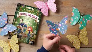 Fliegende Schmetterlinge basteln mit Felina Fingerhut