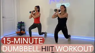 15-MINUTE DUMBBELL HIIT / QUICK FULL BODY CARDIO + STRENGTH / NO JUMPING MODIFICATIONS / NO REPEATS