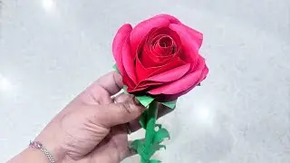 Beautiful rose flower making.#diy #rose #artificial #flowers .#beautiful