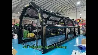 Indoor Foldable Baseball Cricket Used Inflatable Batting Cage on Turf Batting Net With Mat for Sale