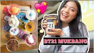 BT21 LINE CAFE MUKBANG IN KOREA