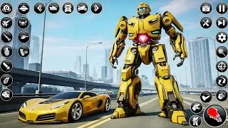 Flying Jet Car Transformation Robot Game Big City Fight All Robots - Android Gameplay