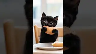 🍞黒猫レモのパン作り / Black Kitten Baking Bread #aicat #aiアニメーション #blackcat #catanimation #lemo #shorts