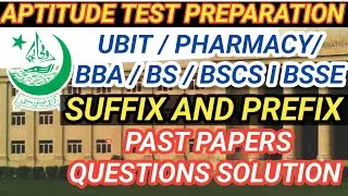 KARACHI UNIVERSITY ENTRY TEST I SUFFIX AND PREFIX #universityofkarachi
