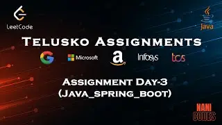 JAVA SPRING-BOOT || Assignment Day - 3|| @Telusko  || Macbook contest