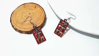 Acrylic Bookcase Dangle Earrings Classic Bookshelf Patterned Book Stack Drop Book Earring Hooks