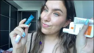 ASMR Applying Skincare To You (actual camera touching)