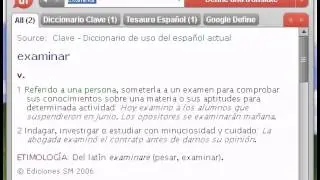 Definici&oacute;n de examinar
