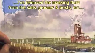 Watercolour Buildings Lesson - Mill Sails & Sky (Part 2)