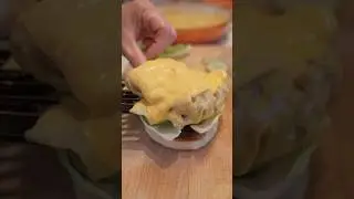 Cheesy Chicken Burger // #fyp #chickenburger #chickenburgerrecipe #burger #shortscooking