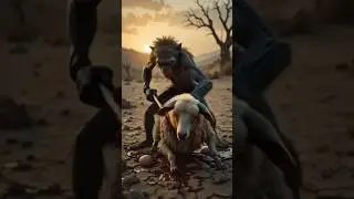 Starving monster monkey 🐒 hunts a live sheep | #youtubeshorts