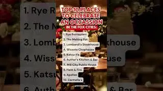 Top 10 Fine Dining Restaurants in the Fox Cities