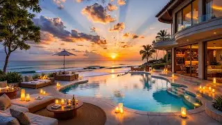 Luxury Sunset Poolside Jazz 🌅 Ocean View Smooth Jazz Ambience for Deep Relaxation & Unwind