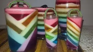 Gelatina arcoiris muy fácil / Rainbow jello cups 🌈