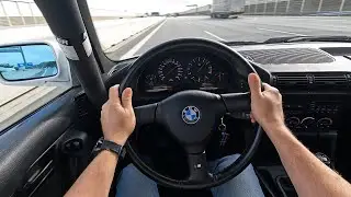 BMW M5 E34 3.8 R6 340 hp POV DRIVE ON AUTOBAHN