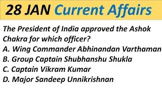 28 January Current Affairs 2026 I Daily Current Affairs 2026 I English