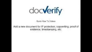 Add a new document for IP protection, copyrighting, proof of existence, time stamping, etc.