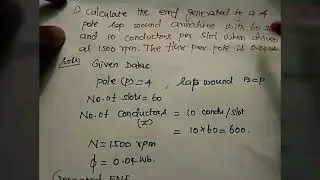 Problems based on EMF equation of DC generator