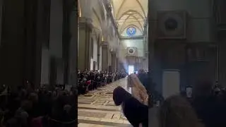 Fireworks inside church in Italy