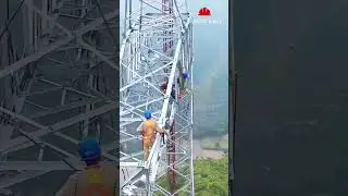 Fearless Workers on a Tower 🏗️ Sky-High Hard Work
