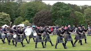 Ellon and District RBL Pipe Band compete in Grade 4B bands during the 2019 Aberdeen Highland Games