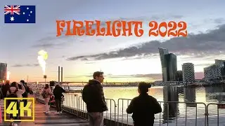 Зимняя ночная жизнь Мельбурна | Фестиваль огня 2022 | 2. ИЮЛЬ | Мельбурн 4K