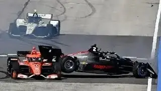 2024 Joseph Newgarden airborne crash @ Milwaukee