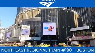Amtrak Northeast Regional Train 190 to Boston Boarding Call Announcements at New York