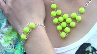 DIY Light Up the Night Neon Yellow Necklace and Bracelet Set | Cat Fox Designs