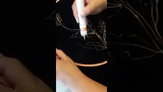 Fabric paint on velvet shawl                                 #shorts #painting #reels #art