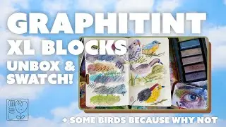 DERWENT GRAPHITINT XL BLOCKS ✨ Unboxing, Swatching & Mixed Media Play!