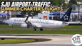 Hot Summer Traffic at San Juan Airport! 737, 767 in 4K