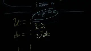 integral 1/2xsqrt(4x^2-1) dx = answer using u-sub on 2x // arccsc csc^(-1), arcsec sec^(-1) #Shorts