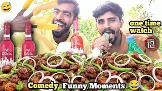 ALCOHOL MUKBANG &hearts;️ Spicy Chicken Masala Curry And Drink Wine Village Eating Show @AmanNashewala 