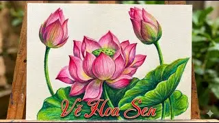 Chỉ Cần Màu Sáp – Vẽ Hoa Sen Đẹp Không Ngờ!