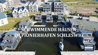 Schwimmende H&auml;user im Pionierhafen Schleswig
