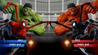 Hulk & Spiderman VS Red Hulk & Black Spiderman - Marvel vs Capcom Infinite