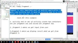 Fragment working in android