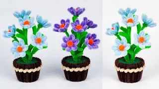 Mini Pipe Cleaner Flower Pot 🌸 Cute Handmade Decorative Plant | DIY Craft for Home & Gift Ideas
