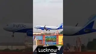 aeroplane landing Lucknow airport