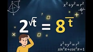 Solve Exponential Equation Step by Step | 2^√t = 8^t | Beginners