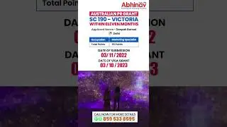 Australia PR Granted for Abhinav&rsquo;s client Under Subclass 190 Visa of Victoria State!