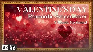 4K 3 Hour Valentine's Day Screensaver | Valentine Hearts and Love Magic Screensaver | No Sound