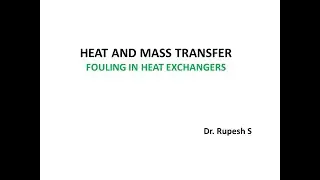Fouling in Heat Exchangers