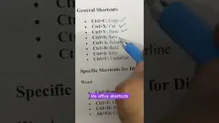 Ms office shortcuts #msoffice #shortcutkeys