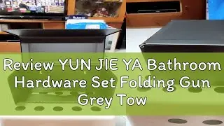 Review YUN JIE YA Bathroom Hardware Set Folding Gun Grey Towel Bar Wall-Mounted Towel Holder Alumin