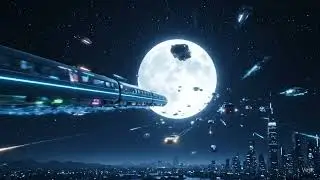 【未来の電車】Japan Future Train | Sci-Fi Night Ride ✨ 満月と宇宙都市の鉄道