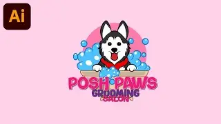 Design a DOG GROOMING Salon Logo for Using Illustrator | Speed Art | Tuvi Graphic