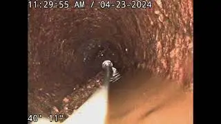 Renssi chains de-scaling 4 inch cast iron pipe.