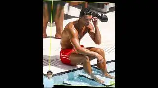 Cristiano Ronaldo Swimming In Cold Water💦🥶#ronaldo#cr7#swimming#water#cold#pool#family#shorts#viral